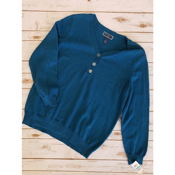 KAREN SCOTT - Blue/Turquoise Sweater Size 0X - Picture 1 of 4